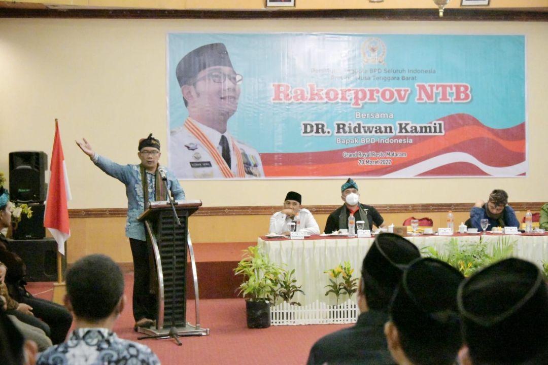 Gubernur Jabar, Menghadiri Rakor PABPDSI Provinsi NTB dan Pelantikan Pengurus PABPDSI Kab. Lombok Timur Di Royal BIL Hotel, minggu 20 maret 2022
