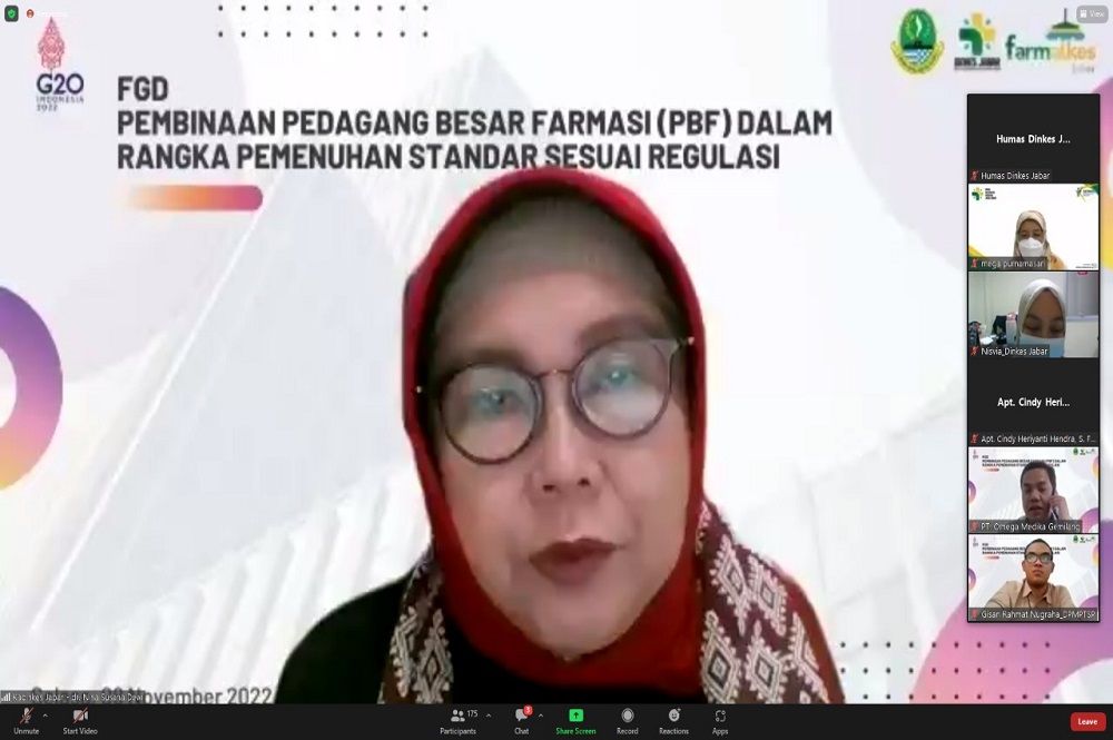 Kadinkes Jabar Nina Susana Dewi saat virtual.