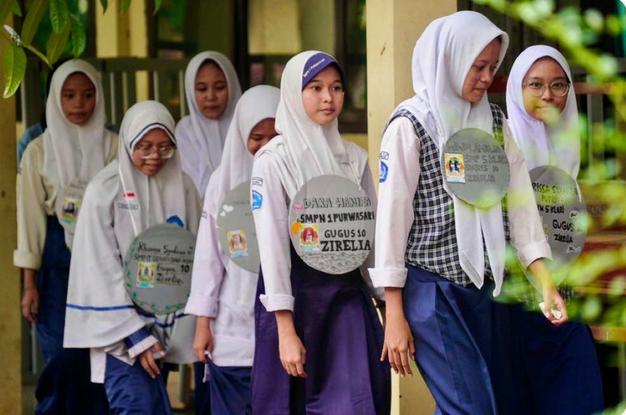 Para Siswa yang mengikuti MPLS Panca Waluya 2025 di salahsatu SMAN di Jabar.