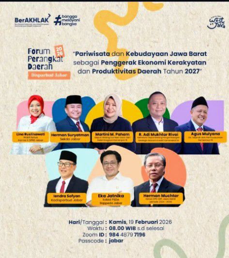 Penyelenggaraan Forum OPD 2026 Disparbud Jabar  yang digelar secara online.